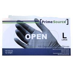   Prime Source Nitril gumikesztyű, fekete, púdermentes "L"