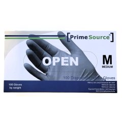   Prime Source Nitril gumikesztyű, fekete, púdermentes "M"