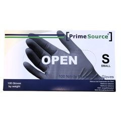   Prime Source Nitril gumikesztyű, fekete, púdermentes "S"