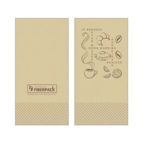 Lucart eco natural szalvéta 33x33 cm JÓ REGGELT 1/8-os, 2 réteg, 50 lap