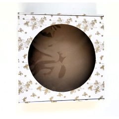 Fedeles nyitható doboz ABLAKOS, FAGYÖNGYÖS 28x28x5 cm