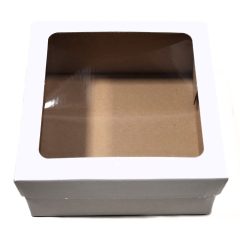 Fedeles nyitható karton doboz ablakkal 19x19x10 cm