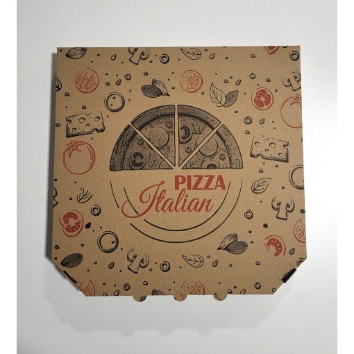 Pizza doboz 32x32x3 cm barna "Pizza Italian"