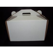 Torta doboz fehér füles 22x22x16 cm