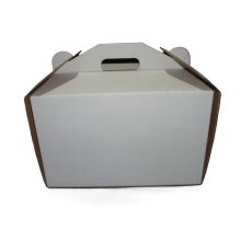 Torta doboz fehér füles 22x22x16 cm