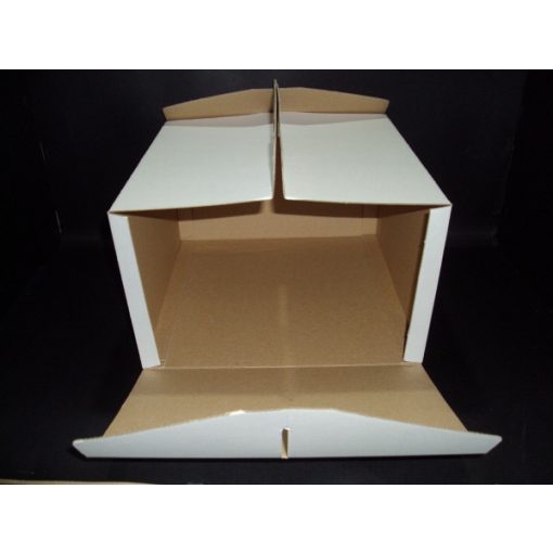 Torta doboz fehér füles 22x22x16 cm