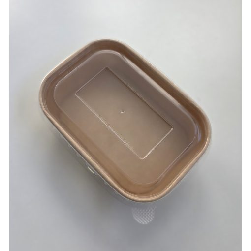 Tető PP kraft szögletes ételes dobozhoz 750-1000 ml-hez 