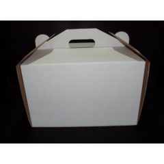 Torta doboz fehér füles 30x30x18 cm