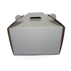 Torta doboz fehér füles 30x30x18 cm