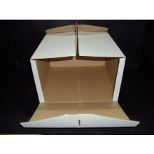 Torta doboz fehér füles 30x30x18 cm